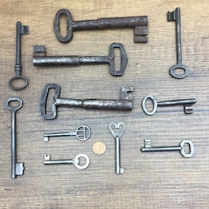 Authentic Vintage Metal Skeleton Keys - Great for Steampunk or Victorian-inspired Designs