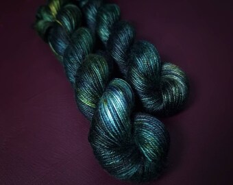 Hand dyed yarn ~ Poseidon ***Dyed to order ~ fingering / DK weight tencel OR bamboo yarn, vegan, hand painted