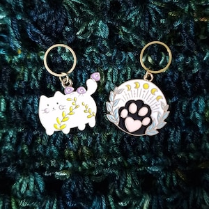 Stitch markers ~ Cat Power ~ Knitting notions, progress markers, progress keepers, knitting tools, crochet notions