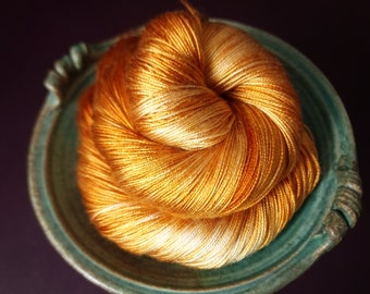 Hand dyed yarn ~ Let It Shine **Dyed to order ~ fingering / DK weight tencel OR bamboo yarn, vegan, hand painted