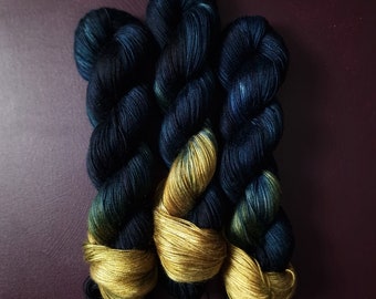Hand dyed vegan yarn ~ Ocean's Treasure ***Dyed to order ~ fingering / DK weight tencel OR bamboo yarn, hand painted