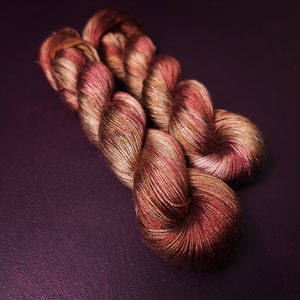 Hand dyed vegan yarn ~ Caramel Haze ***Dyed to order ~ fingering / DK weight tencel OR bamboo yarn, hand painted