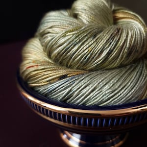 Hand dyed vegan yarn ~ Olive Fairy***Dyed to order ~ fingering / DK weight tencel OR bamboo yarn, hand painted