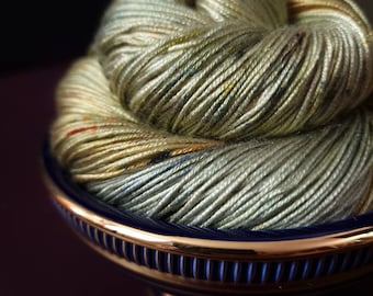 Hand dyed vegan yarn ~ Olive Fairy***Dyed to order ~ fingering / DK weight tencel OR bamboo yarn, hand painted