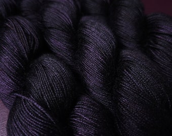 Hand-dyed vegan yarn ~ Lavender By Night ***Dyed to order ~ fingering/DK weight Tencel or bamboo yarn, hand-painted
