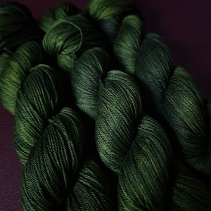 Hand dyed vegan yarn ~ Pine*** Dyed to order ~ mercerized cotton yarn, hand painted
