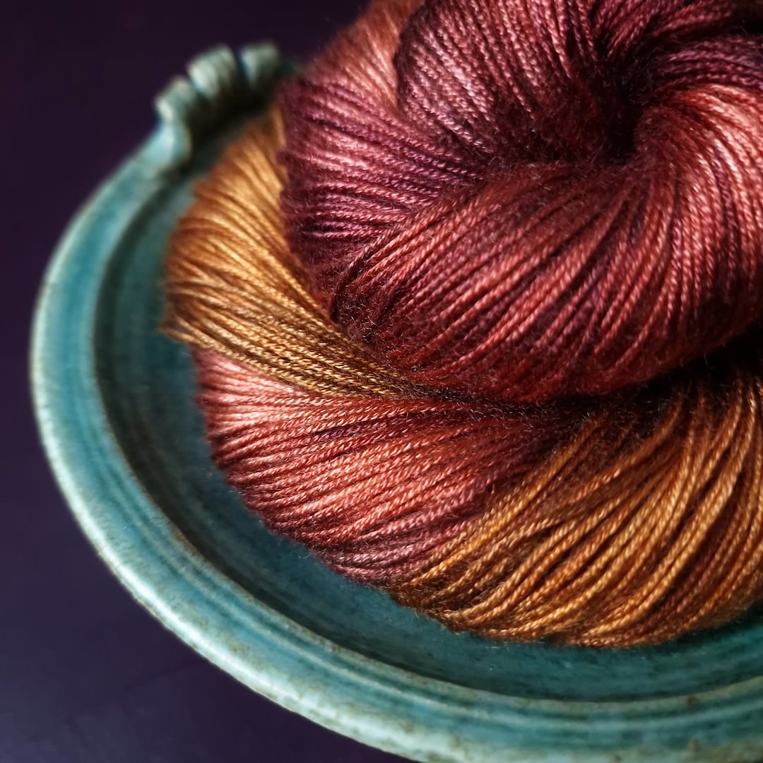 Maple Yarn Hand Dyed Vegan Yarn ~ Maple Gold *** Dyed to Order ~ Fingering / DK ...