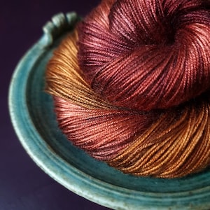 Hand dyed vegan yarn ~ Maple Gold *** Dyed to order ~ fingering / DK weight tencel OR bamboo yarn, hand painted
