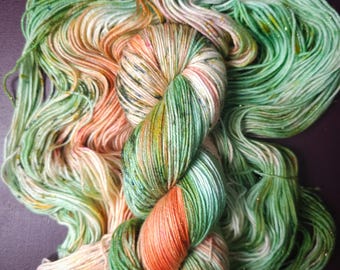 Hand dyed yarn, Tropical Tulip, Soft Merino Sock Yarn, Superwash Knitting Yarn, Mohair Silk, Crochet Wool Supplies, Hand Painted Indie Dyed