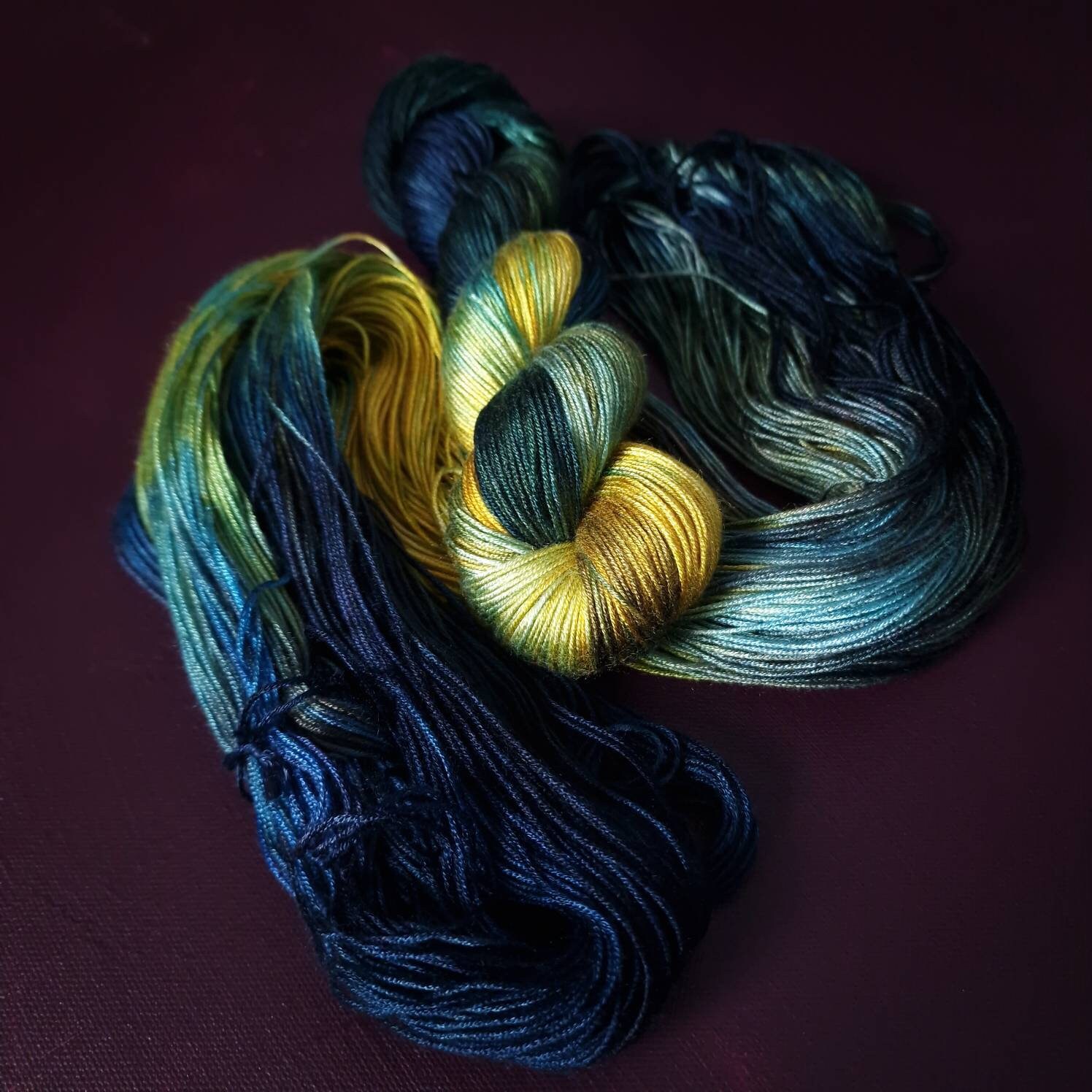 Hand-Painted, Hand-Dyed Tencel™ Yarn