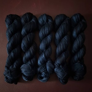 Hand dyed yarn ~ After Midnight ~ mercerized cotton yarn, vegan, hand painted