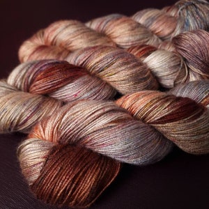 Hand dyed vegan yarn ~ Claude M. Collection ~ Grainstack~Sun in the mist ***Dyed to order ~ fingering / DK weight tencel OR bamboo yarn