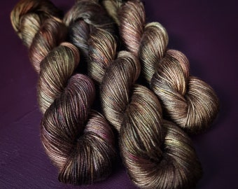 Hand dyed yarn ~ Natures Embrace *** Dyed to order ~ fingering / DK weight tencel OR bamboo yarn, vegan, hand painted