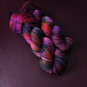 Hand dyed vegan yarn ~ Enchanted Orchid, fingering / DK weight tencel OR bamboo yarn, hand painted crochet, knitting, weaving thread,