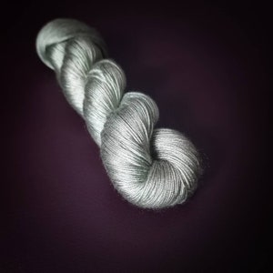 Hand dyed vegan yarn ~ Pale Moss ***Dyed to order ~ fingering / DK weight tencel OR bamboo yarn, hand painted