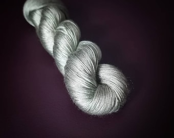 Hand dyed vegan yarn ~ Pale Moss ***Dyed to order ~ fingering / DK weight tencel OR bamboo yarn, hand painted
