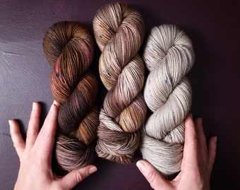 Hand dyed yarn Set ~ Autumn Dreams ***Dyed to order ~ Sock, Merino Singles, DK, Aran, Mohair Silk