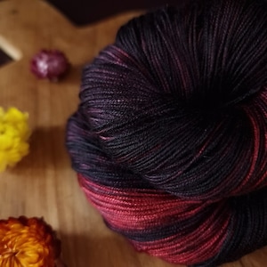 Hand dyed vegan yarn ~ Acai Wine ***Dyed to order ~ fingering / DK weight tencel OR bamboo yarn