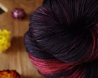 Hand dyed vegan yarn ~ Acai Wine ***Dyed to order ~ fingering / DK weight tencel OR bamboo yarn