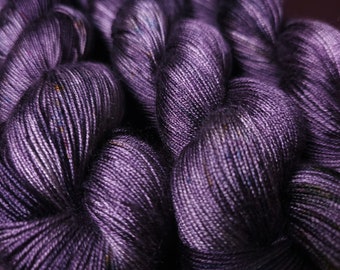 Hand dyed vegan yarn ~ Purple Dome ***Dyed to order ~ fingering / DK weight tencel OR bamboo yarn, hand painted