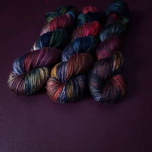 Hand dyed vegan yarn ~ Euphoria ***Dyed to order ~ fingering / DK weight tencel OR bamboo yarn, hand painted