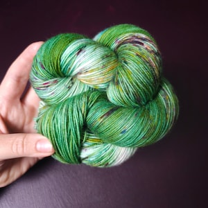 Hand dyed yarn, Fresh Mint, Soft Merino Sock Yarn, Superwash Knitting Yarn, Mohair Silk, Crochet Wool Supplies, Hand Painted Indie Dyed