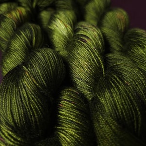 Hand dyed vegan yarn ~ Fresh Moss ***Dyed to order ~ fingering / DK weight tencel OR bamboo yarn, hand painted