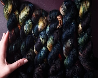 Hand dyed vegan yarn ~ Golden Hour*** Dyed to order ~ fingering / DK weight bamboo OR tencel OR mercerized cotton yarn