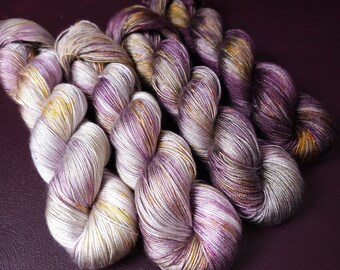 Hand dyed yarn ~ Fade Set*** Dyed to order ~ Ametrine ~ tencel yarn, bamboo yarn, vegan, hand painted, fingering, DK