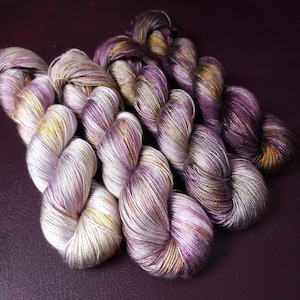 Hand dyed vegan yarn ~ Fade Set*** Dyed to order ~ Ametrine ~ tencel yarn, bamboo yarn, hand painted, fingering, DK