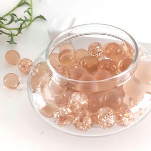 20 16mm Pale Peach Marbles 5/8 Fried Marbles Crackle Glass for Crafting Faux Sea Glass Transparent Light Orange Balls