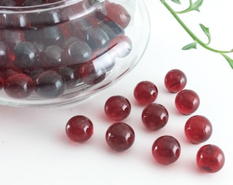10 14mm Vintage Red Game Replacement Marbles