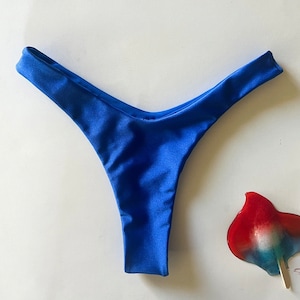 4th of July Cheeky Thong Bikini Bottom - Fourth of July Handmade Bikini Bottom- High Hip Swimwear - Red White and Blue Women's Swimwear