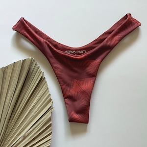 Cheeky Thong Bikini Bottom- High Hip Handmade Swimwear Bottom