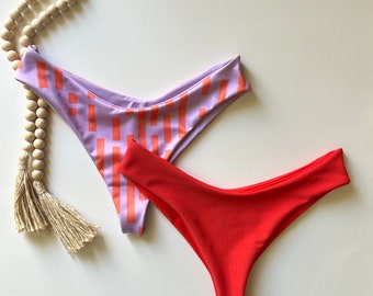 Cheeky Bikini Bottom- Mid Rise Handmade Swimwear Bottom
