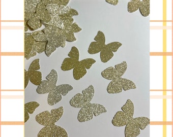 Gouden glitter vlinderconfetti, feestdecoraties (50 stuks)