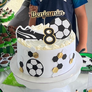 Soccer Party Cake topper, futebol party birthday, Boys soccer player cake topper!