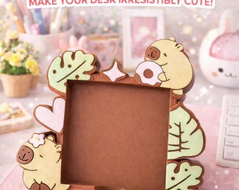Leuke houder voor capibara-klever – kawaii bureau-organizer, capibara-bureaudecor, houder voor plaknotities, leuke kantooraccessoires