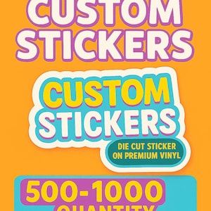 Aangepaste stickers: waterdichte vinylstansvormen | Gepersonaliseerde bulkbestellingen | Topkwaliteit + gratis bewijs