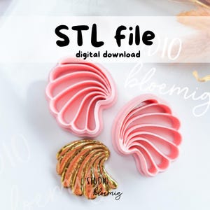 Swirly earring clay cutter STL file