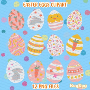 Easter Eggs Clipart, Easter PNG, Digital Download - Easter Printables
