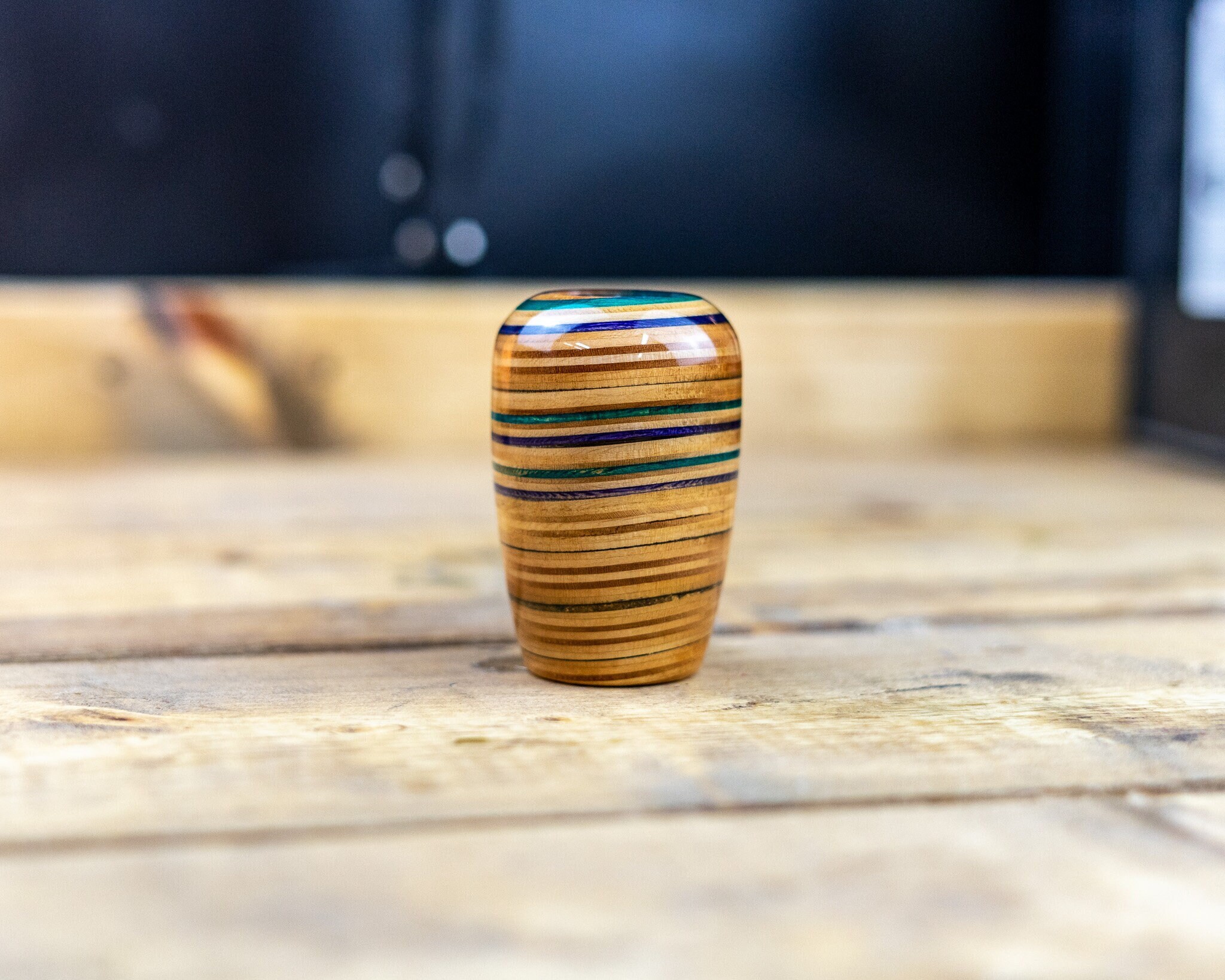 WEIGHTED recycled skateboard Shift knob wood exotic heavy