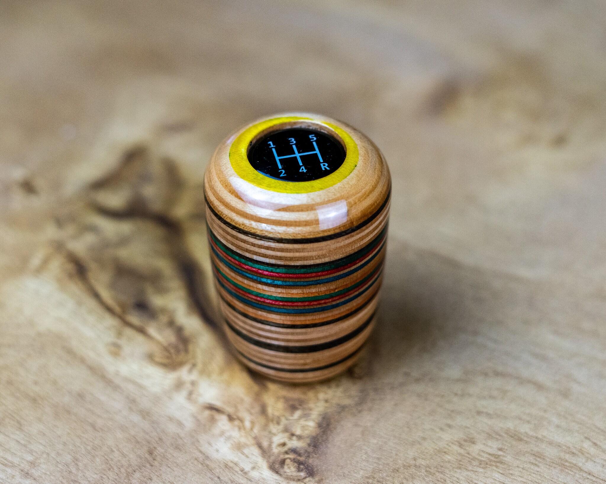 WEIGHTED recycled skateboard Shift knob wood exotic heavy