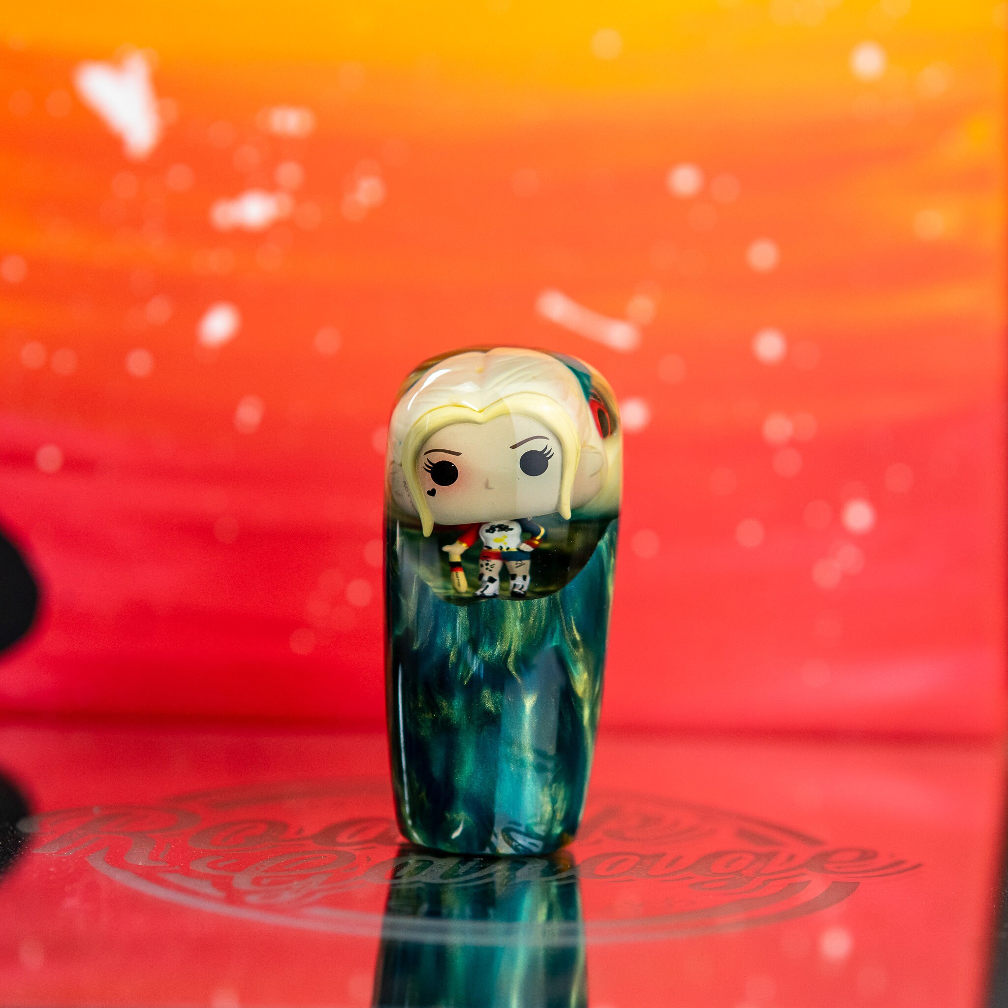 harley quinn shift knob hand made