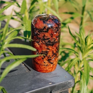 Weighted Handmade Orange and Red Carbon Fiber Shift Knob, designed for OEM fitment