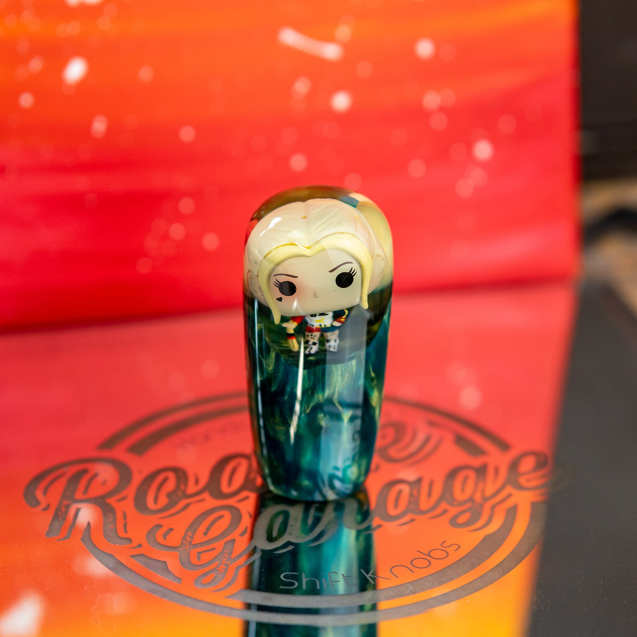 harley quinn shift knob hand made