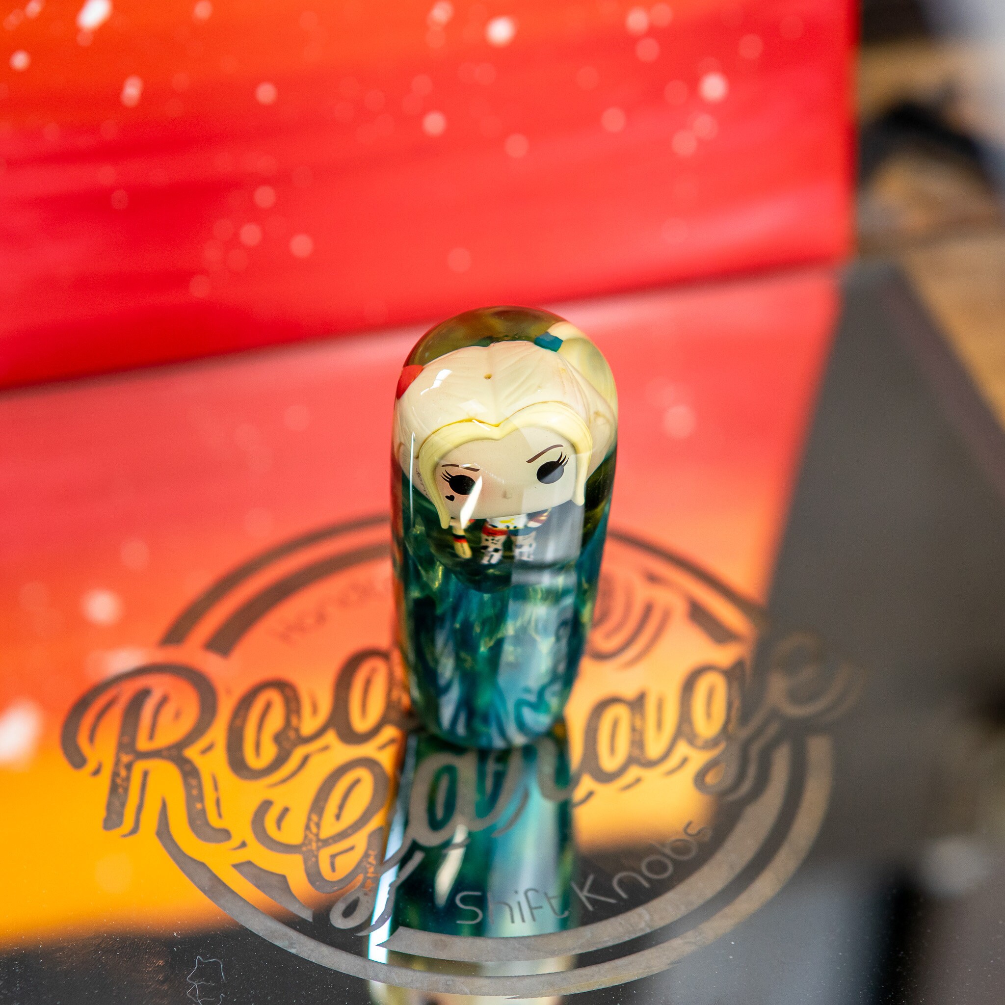 harley quinn shift knob hand made