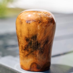 Weighted Handmade Light Orange and Black Shift Knob, designed for OEM fitment