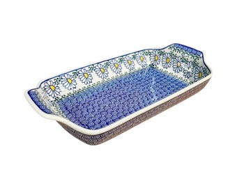 Polish Pottery Baker: Ceramic 10" Rectangular Baking Dish - Handmade