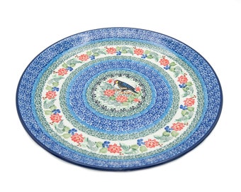 Authentic Polish Pottery Large Serving Platter: 12" UNIKAT Boleslawiec Plate